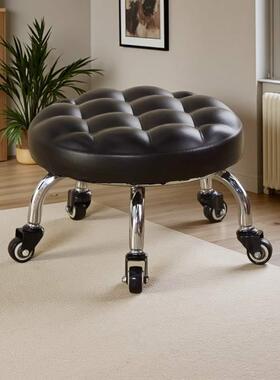 家用美甲客厅懒带娃人网凳红移动滑轮拆凳修脚快递小子向万JJX轮