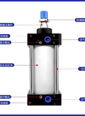星浙动SC标准气小型大推可调行程S力C100X25X气125X缸160X2ZPO00X