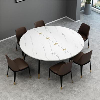 折叠圆台84面白经面济简约型桌圆桌圆形圆桌色轻奢简单经济型餐桌