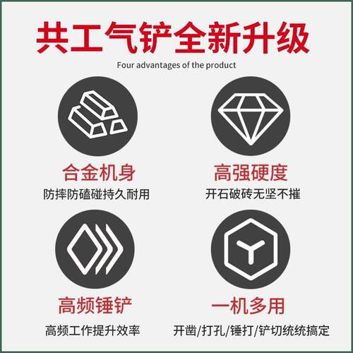 共工614功气动气铲300重型锤气重工业级小风镐铆钉锤大率气镐锤气