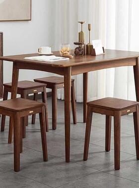 木凳子方凳中式实轻家可用客厅餐椅高凳奢餐桌OUM叠放餐凳化妆凳