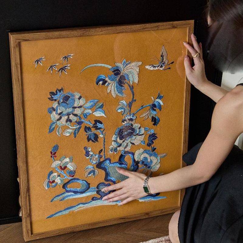 中式古蝶舞华章画法艺式中国挂风gedD4501客厅装饰复画玄关入户术