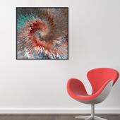 轻奢餐画厅画装 饰过道走廊壁象饭厅挂画简约正方形抽XRS色彩画A28