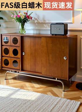 中法式古风蜡木实木餐边柜厅家白用55333餐厅边柜复古客收纳储物