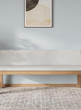 实木靠背椅长家用客厅椅休闲双人沙发椅长约条阅LWW读软包长凳简