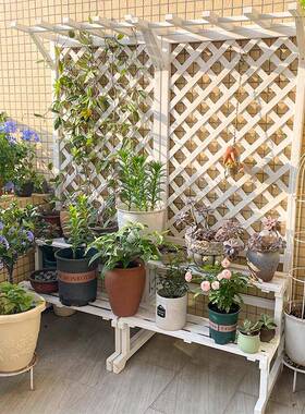 木花架实阳台子植物架斜梯42287形置物架多花层落地吊兰悬挂架户