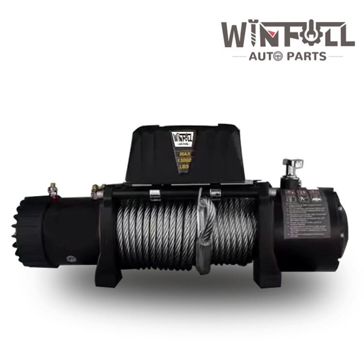 12v245v直流电动困绞13000LBSYGB897KG钢丝绳自救脱盘电动绞盘