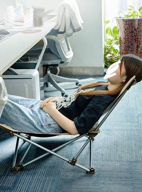 折叠躺椅午休办室午睡床背懒人用睡椅家用靠两办YOM公公小椅子出