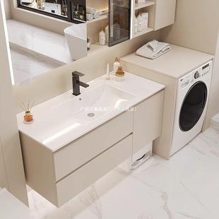 生DIO室间卫浴室柜陶瓷一体多层实木组合浴柜扫地机人器洗衣柜