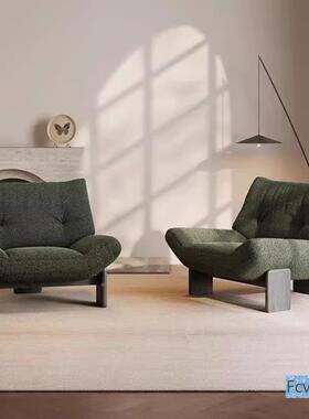 中古风休闲泰迪发酒客厅沙绒椅新款卧66580室店懒人椅设计师单椅