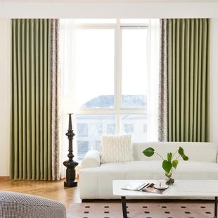 VEN韩海宁许村锦瑟纺织全光珠棉窗帘奶油风珍轻奢褶海宁许遮村窗