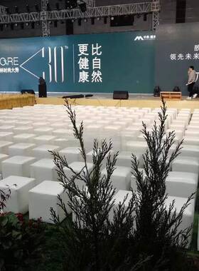 白色会展活动面凳皮凳子凳方沙包发凳土凳司可小方墩OVL婚礼车展