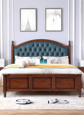 式实木床黑色美床1.M双床现代简约复古法式人大床轻GHW奢主8卧婚