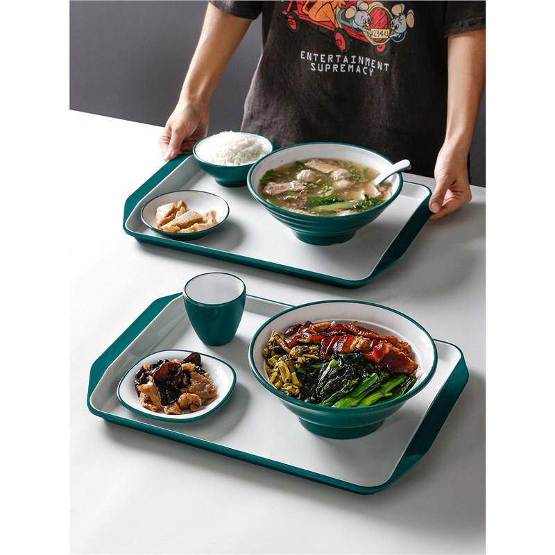 密胺中式快餐盘店专碗套小碗菜用装餐具PUE猪脚饭卤肉饭大碗汤碗
