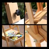 中盛画油材山毛647榉带屉木质画架木制术素描成人画箱抽画板架套