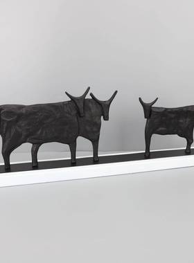 欧式黑色铸铁牛件样板房售1111楼部室摆书房客厅电视桌面柜软卧装