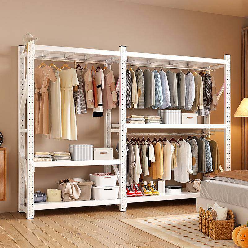 家货架衣架柜开放式挂衣钢制简用易公寓置出租房落地衣橱见详情收