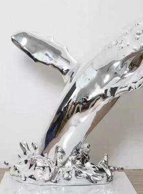 商场酒店大堂璃鲸鱼地雕装塑摆件壁挂动落物海豚220913玻钢摆设家