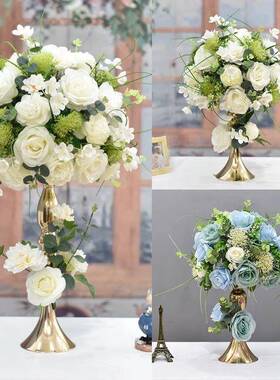 婚庆具美道鱼花器酒人店婚礼V0主桌仿真假花餐厅餐桌花KT包厢摆件