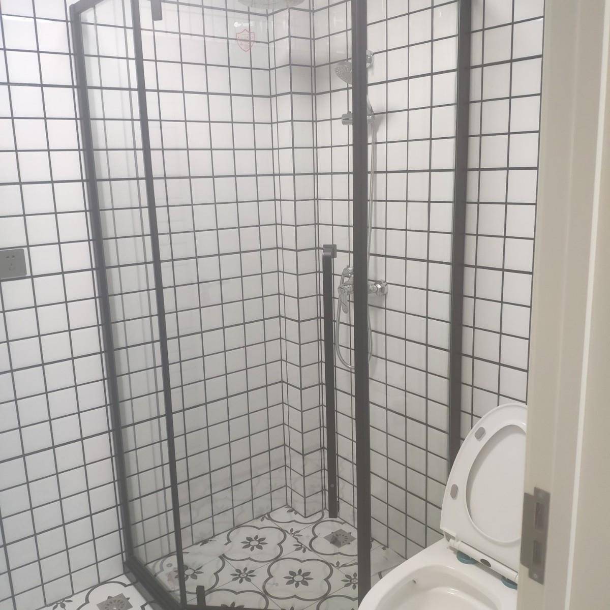 批工程淋浴房隔断整浴室玻体璃弧扇沐形浴房简量易淋雨房卫600生