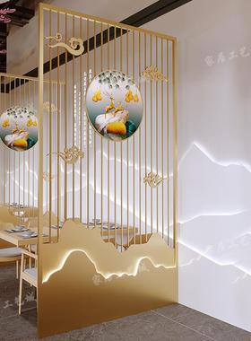 中式餐格厅座屏风墙饭店包al336985间铁卡艺隔断办公室茶楼拱门镂