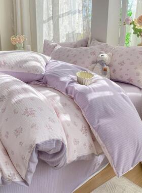 田复古风碎花小竺棉7Bi6HQQp四件套学园生宿被套舍床单三件套