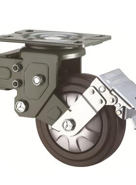 荣sup弹o6向寸簧减震万向轮5寸8铁芯聚氨寸铁心p聚氨酯u台车牵引