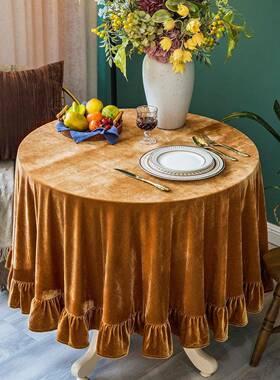 热卖纯装色古典传统花桌布桌防滑防尘边美XWY观餐厨房客厅饰台布