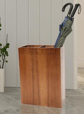 新实木伞雨架门口家用中式简款约轻奢木63421质收桶纳伞商用酒店