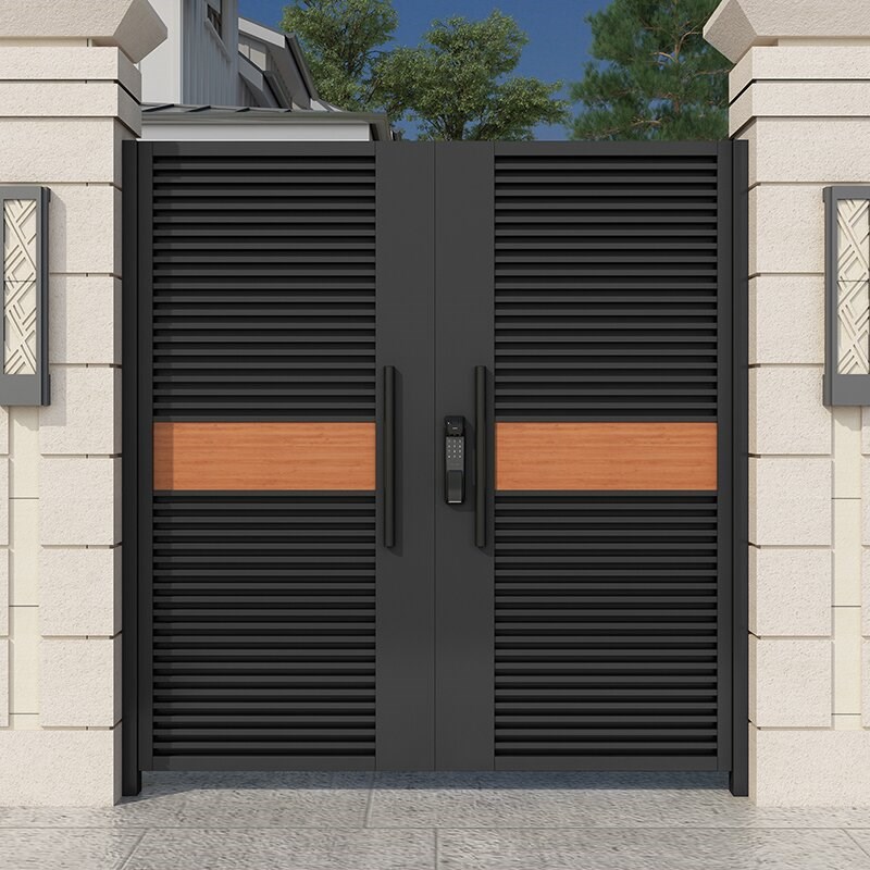 定制铝艺庭院大门小区花园别墅铝铁艺入户单开门农村自建房院