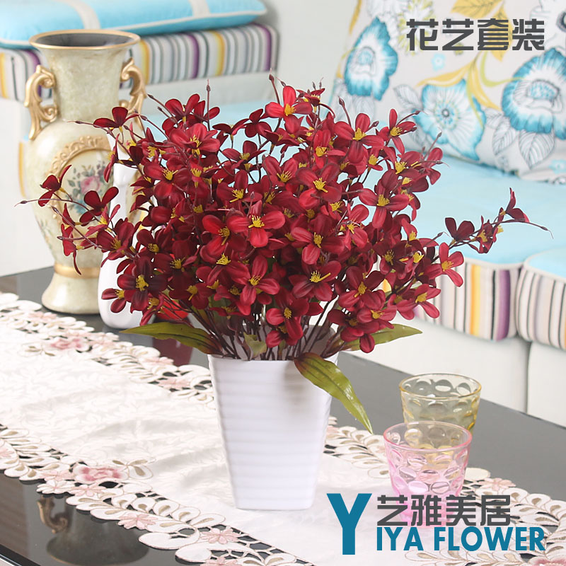 客厅茶几室内摆设仿真塑料花卉套装饰品家居卧室餐桌假花盆景摆件