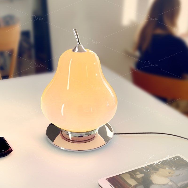 法式奶油风梨子台灯创意客厅装饰灯卧室床头氛围装饰儿童灯具casa
