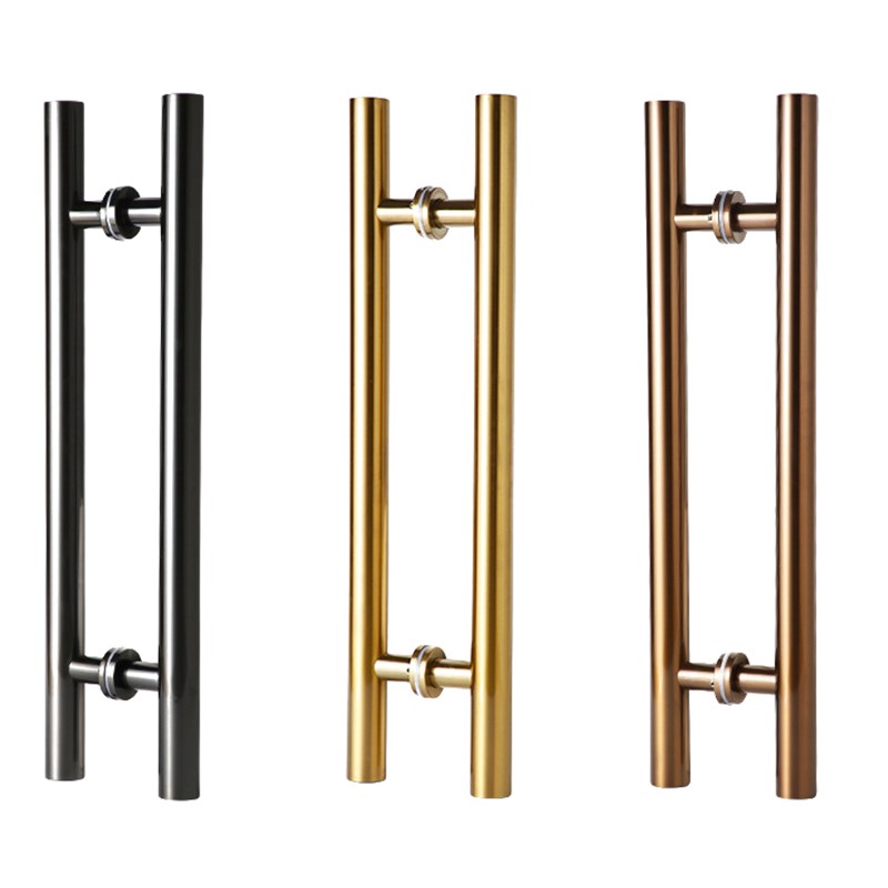 孔距1.1/1.2/1.3/1.5米不锈钢玻璃门把手 黑白灰钛金色商铺大拉手