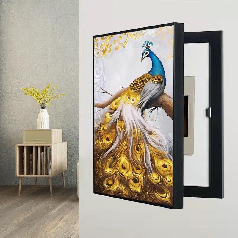 厂促电表箱装饰画盒竖款免遮打孔现代简约挡配电箱总电开关闸欧式