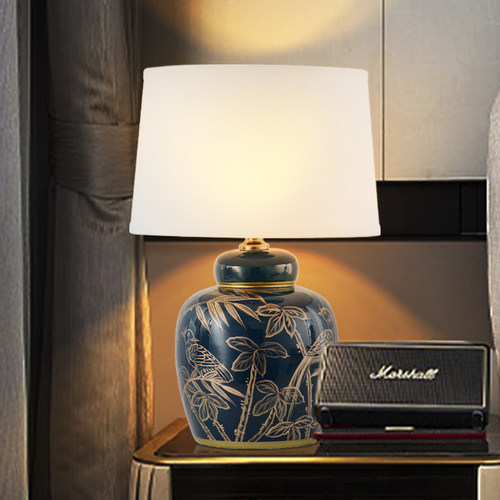 东方巴黎青花瓷贵族蓝报喜手绘花瓶艺术摆件陶瓷台灯2025新款