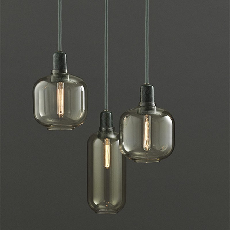 丹麦餐厅客厅吊灯覆古工业风格大理石玻璃灯罩单头个性化创意酒吧