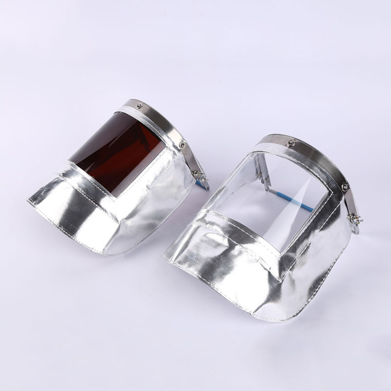 铝箔耐高温面罩配帽式炼钢耐高温防护电焊面罩烧锅炉防烤脸面罩