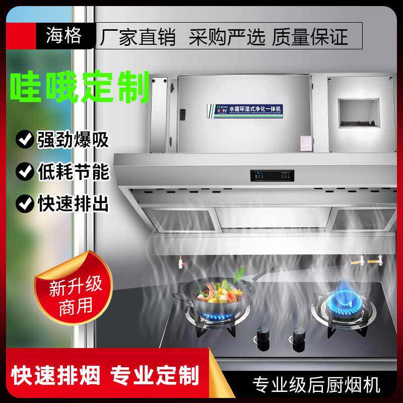 水循环油烟净化一体机商用低空净化器大吸力烟罩饭店用高效率排烟