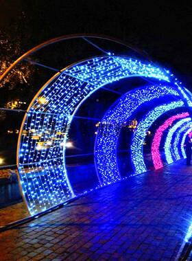 LED彩虹造型灯YJ-GMZLM公户外发光拱门商场亮化节灯光日节大门造