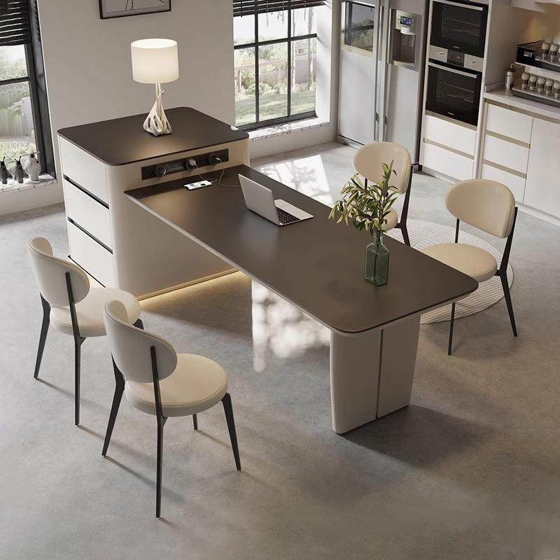 美式轻奢意式岛餐台餐桌形一体房小494户型厨中岛台长方岩板可伸,商业/办公家具,餐桌椅系列,淘宝优惠券,粉丝福利购,淘宝优惠卷