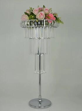 婚庆饰装桌花克器摆件亚FRY力水晶路引灯酒店签婚礼舞台到处花架