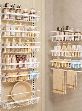 9L免打孔浴室门后物架窄夹缝壁A挂卫多层生间墙置上收纳90467架子