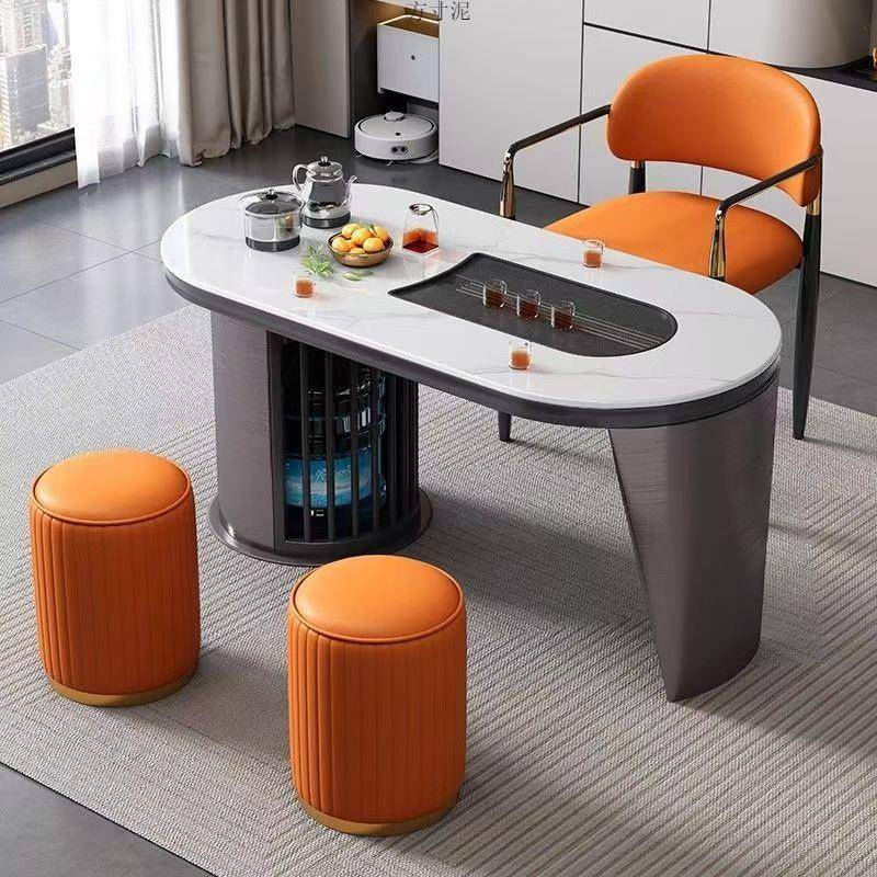 意式岩板CDB茶桌椅组合一家用阳茶几简约代现办公台茶桌体一整套