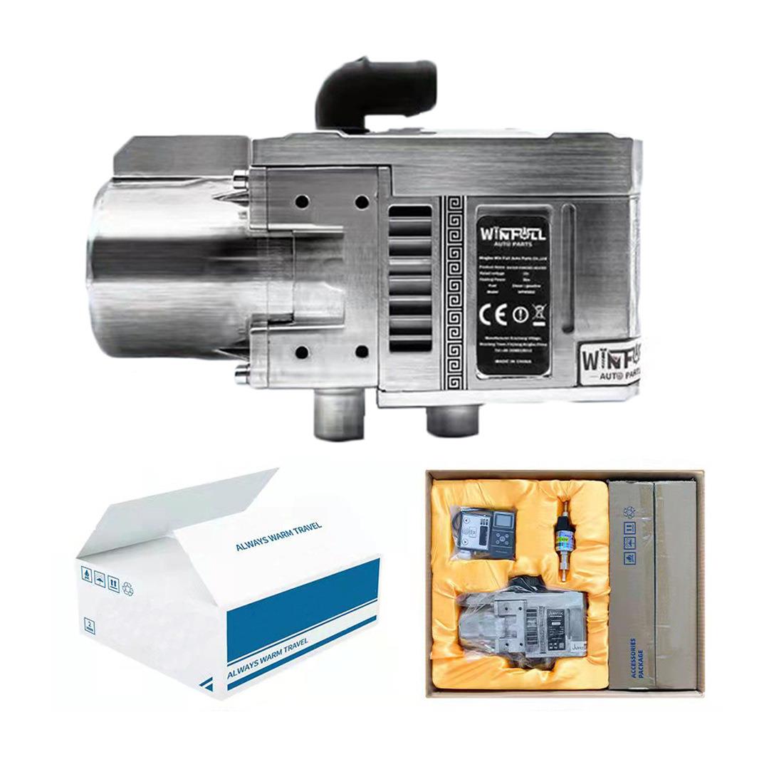 新品升级英文版驻车加热器12V5K动W预燃RQW油热水暖驻车加器热发