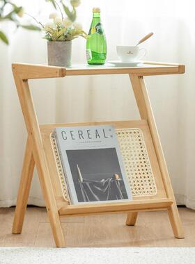 网红中古客风玻璃沙发边几日小ZYB茶几厅阳台简易角几床式头边桌