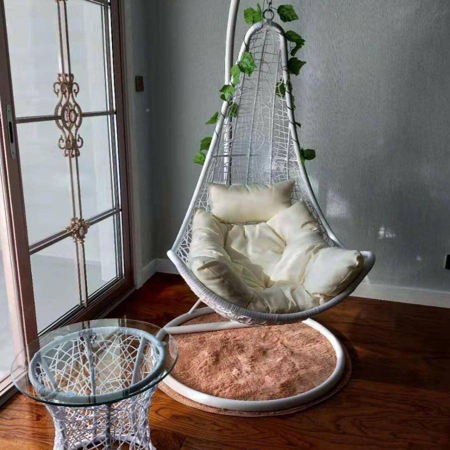 篮小吊椅秋千铁艺室摇篮成人咨询客服鸟阳台内藤吊椅枫叶摇椅悠闲