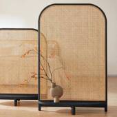 中式 藤编断玄关地置物架DON客厅动可隔移遮挡入户落矮国