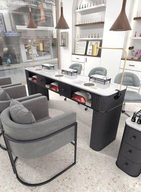 2025新款黑色感美椅甲桌大JXZ石美面带吸尘器理单双三人甲台新品