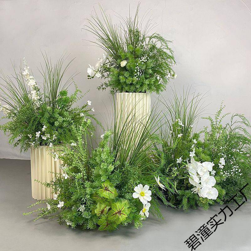置造景系场景引仿真花绿植8xkX8cbs路道花具装饰婚礼布假花婚庆地