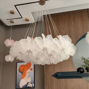 2025新间款 艺术客厅吊灯533创轻奢奶油风大厅灯高端厅房餐 意法式